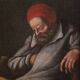 Antique Italian painting from the 17th century, Holy Family