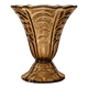 Vase en verre moulé teinté brun fumé