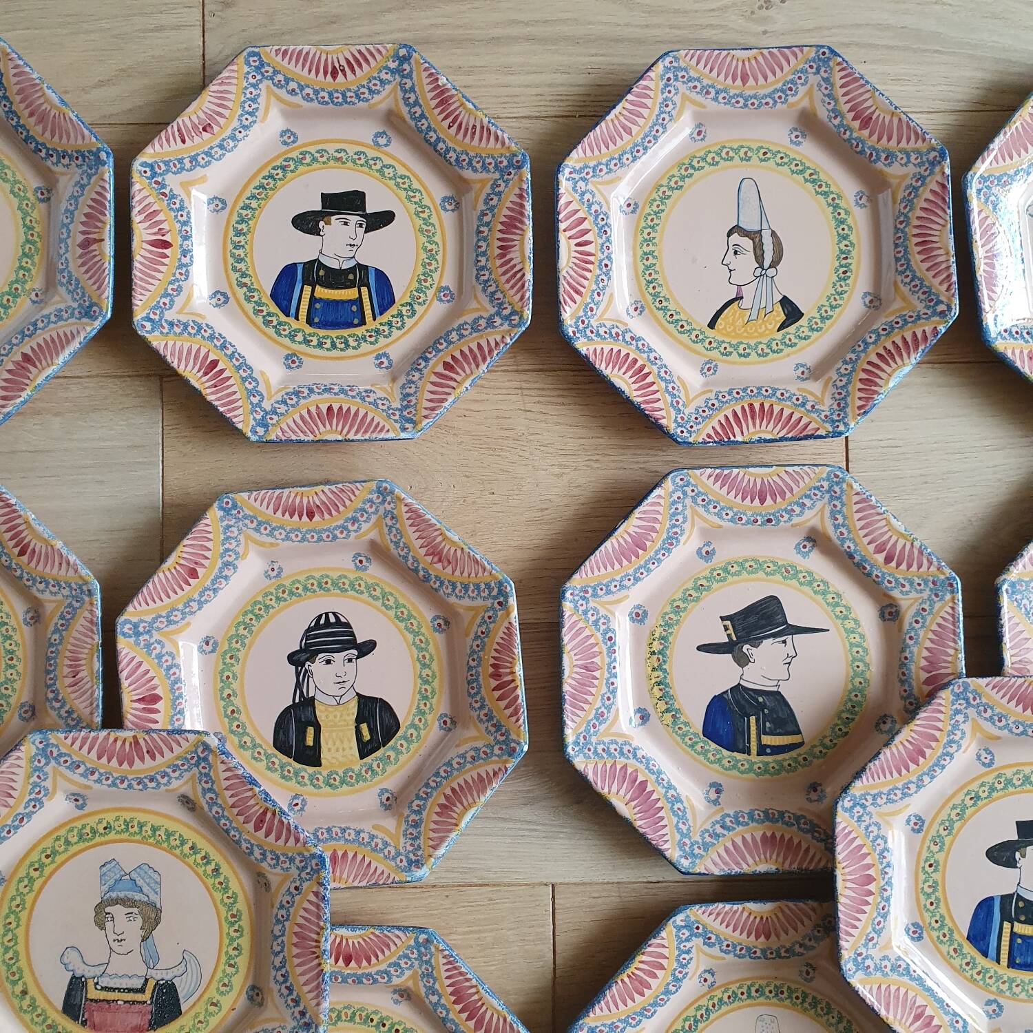 18 Henriot Quimper plates