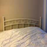 Double bed "Tulipes" in white metal from the 2000s.