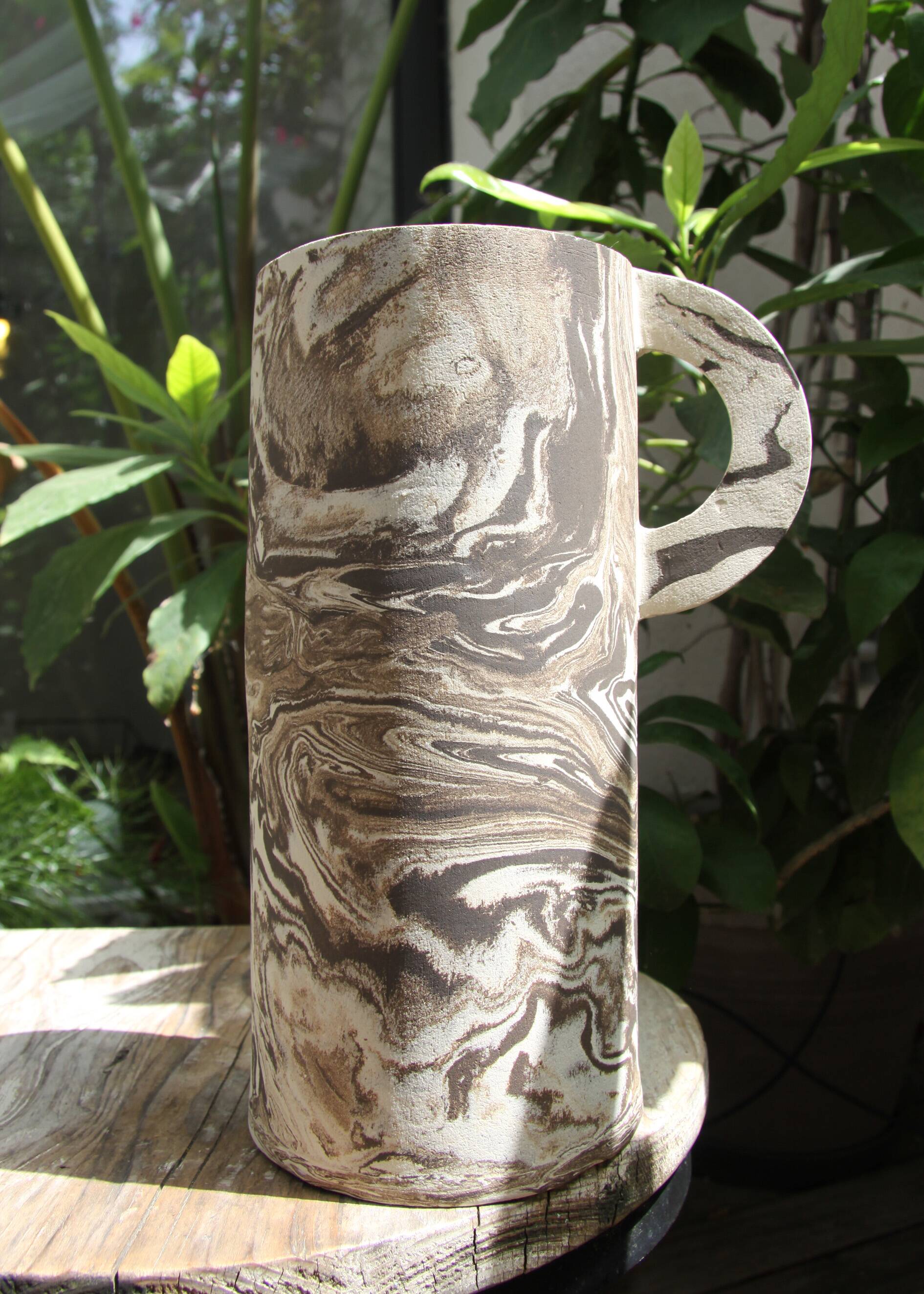 Magnificent mixed clay vase