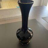 Vase bleu doré