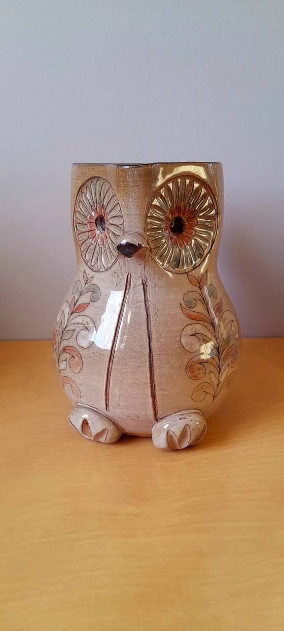 Zoomorphic Pitcher Owl, Michel Bailly, 1960.