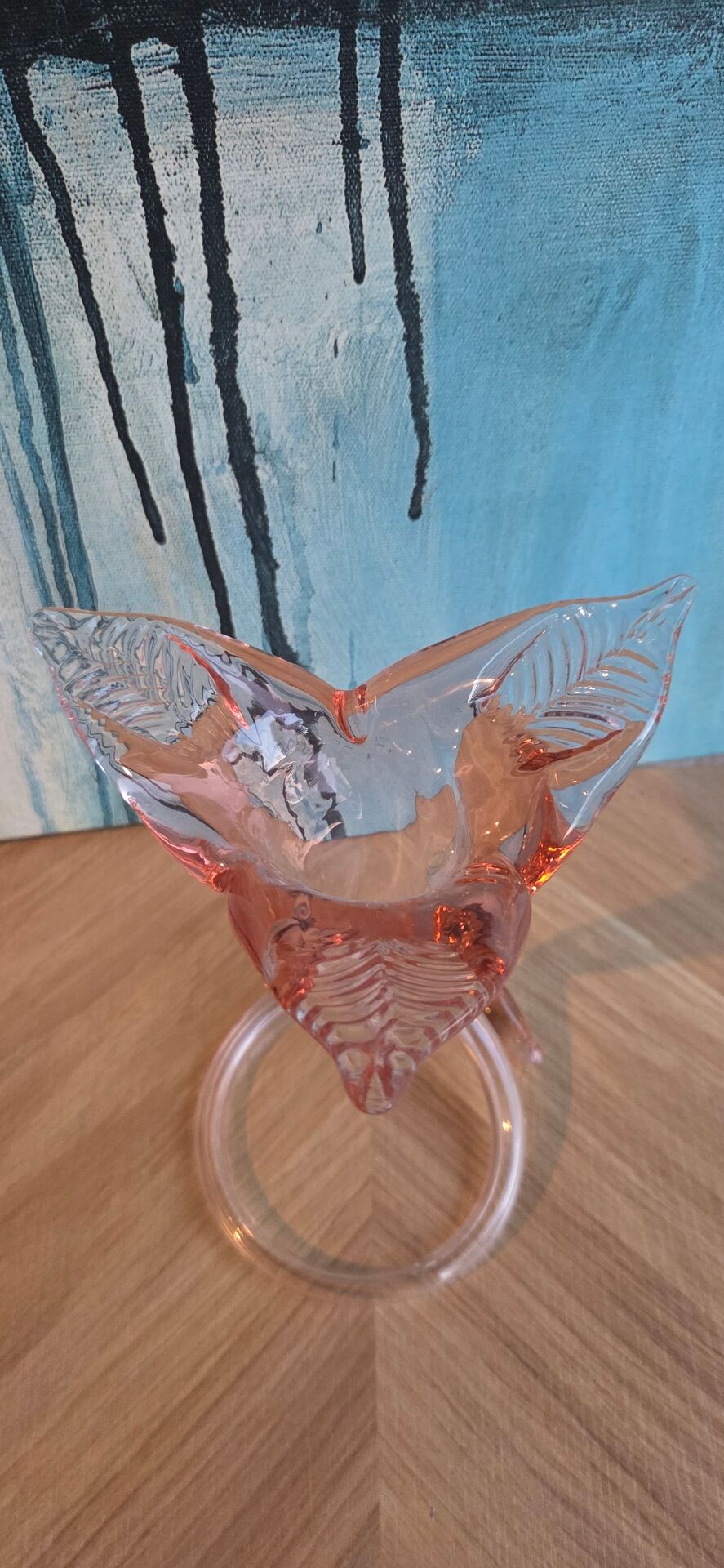 Vasse soliflore vintage en verre soufflé de murano