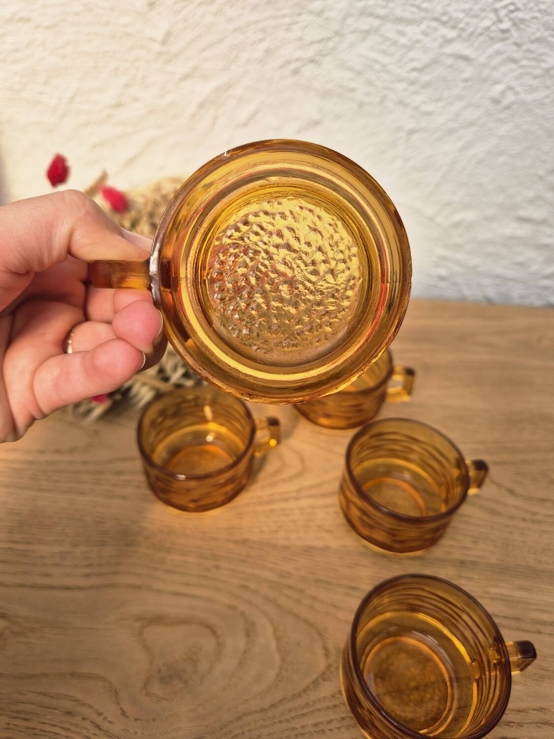 Amber glass cups