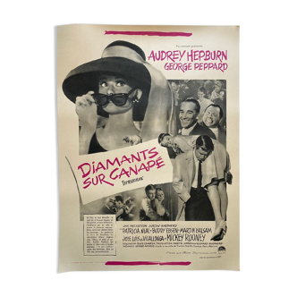 Original movie poster "Diamonds of the Sofa" Audrey Hepburn 60x80cm 1961