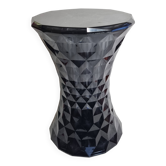 Kartell "Stone" stool in smoked black polycarbonate, design Marcel Wanders