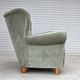 1960s, Danish 2-seater sofa. light green furniture velour.