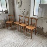 4 golden oak chairs