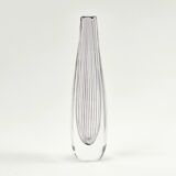 Large Mid-Century Scandinavian Striped Glass Vase by Vicke Lindstrand for Kosta, Sweden, 1950s