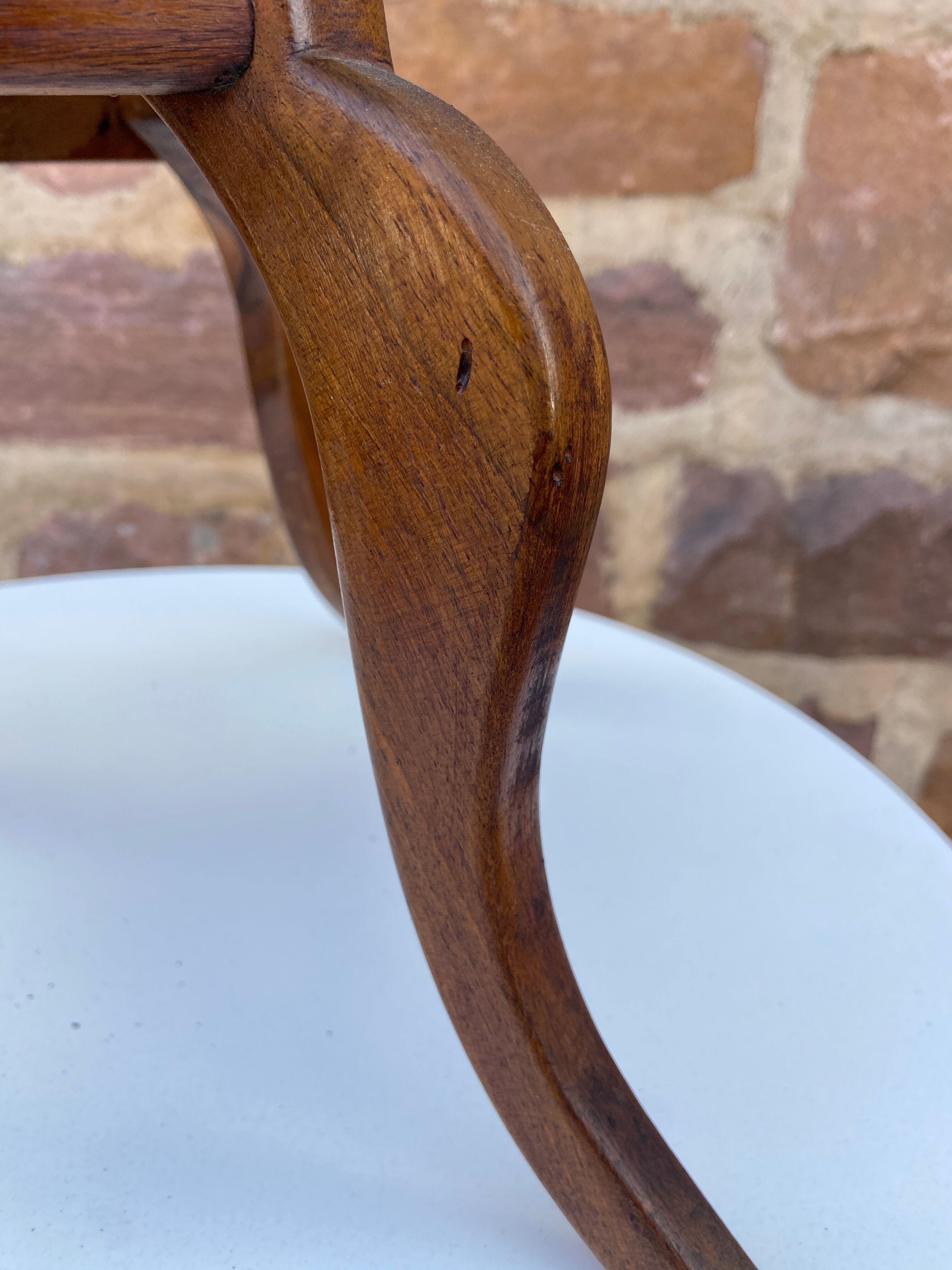 Formica pedestal table, small vintage Scandinavian coffee table, plant stand