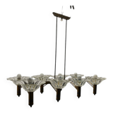 Large Rectangular Murano Glass Bronze Barovier Chandelier 1940’s