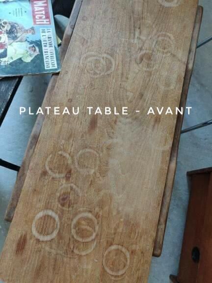 Table basse années 60 plateau réversible