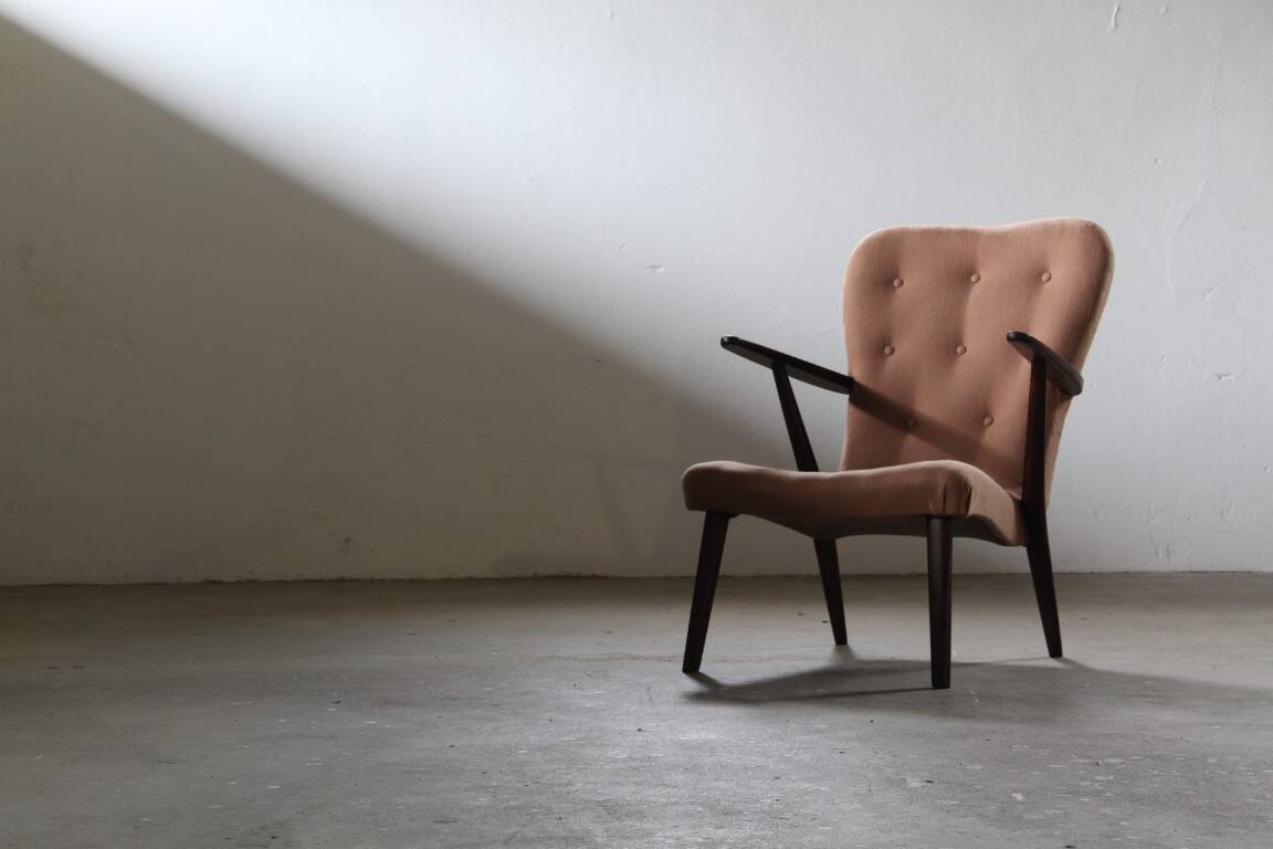 Vintage mid-century lounge chair Danish style of Arctander or Henry Schubell
