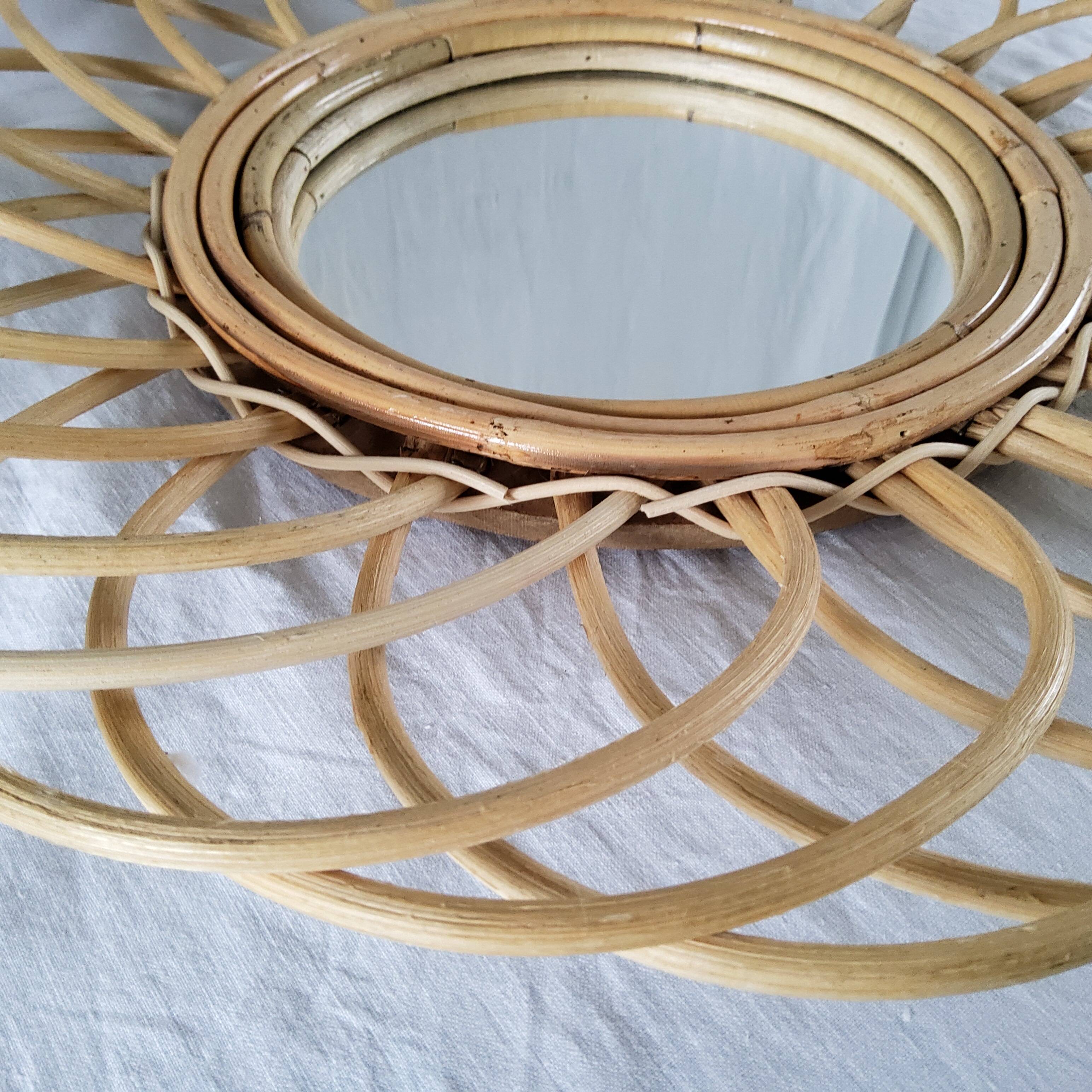 Rattan sun mirror
