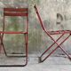 Pair of metal folding chairs Drancy - vintage 1950s