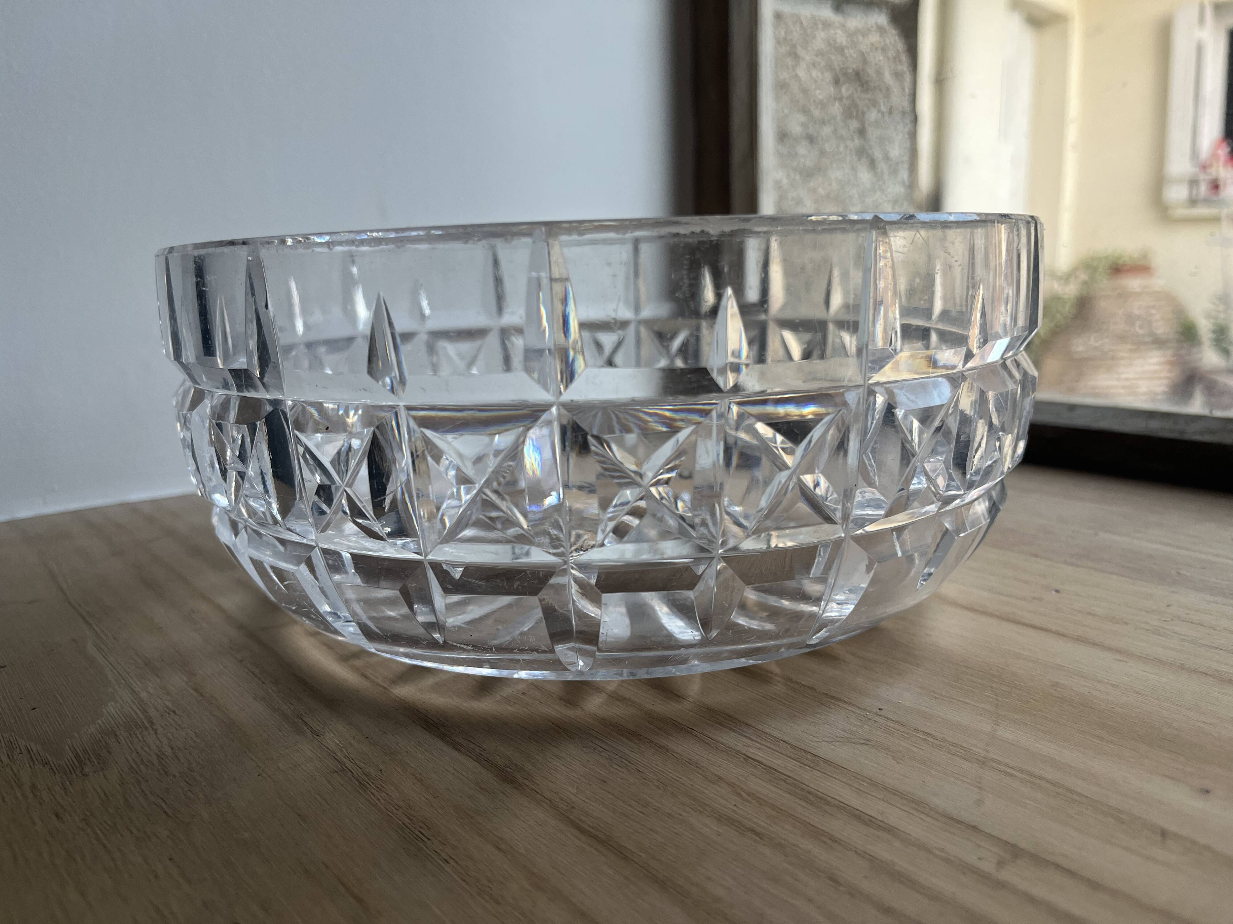 Cut glass and crystal bowl
