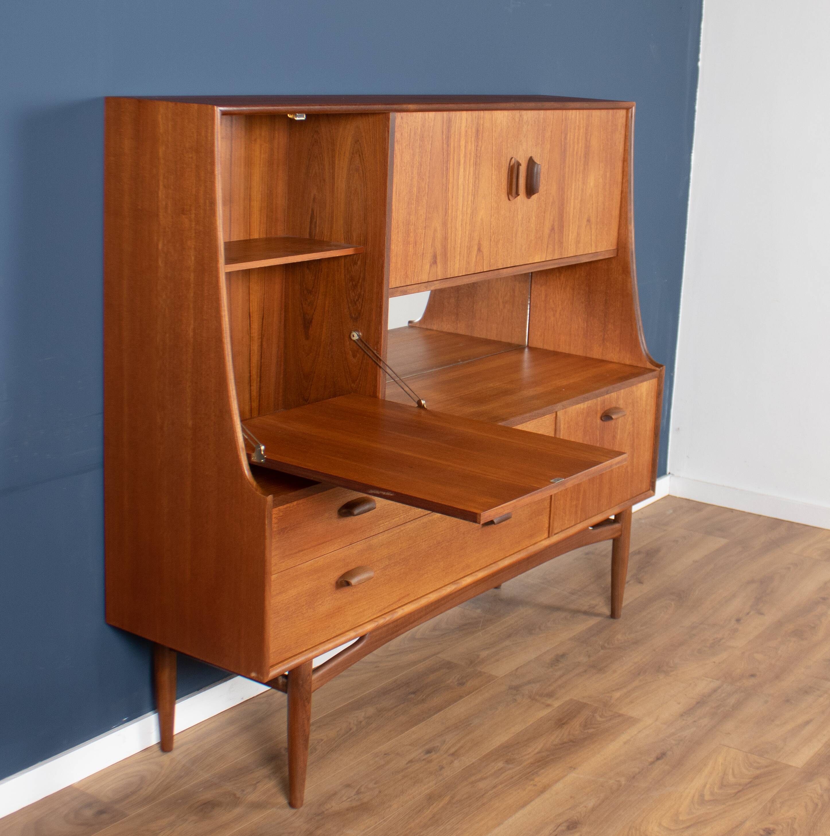 Retro Teak 1960s Long G Plan Scandi Mid Century High Sideboard