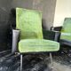 Canape et fauteuil vintage 70s moumoute vert