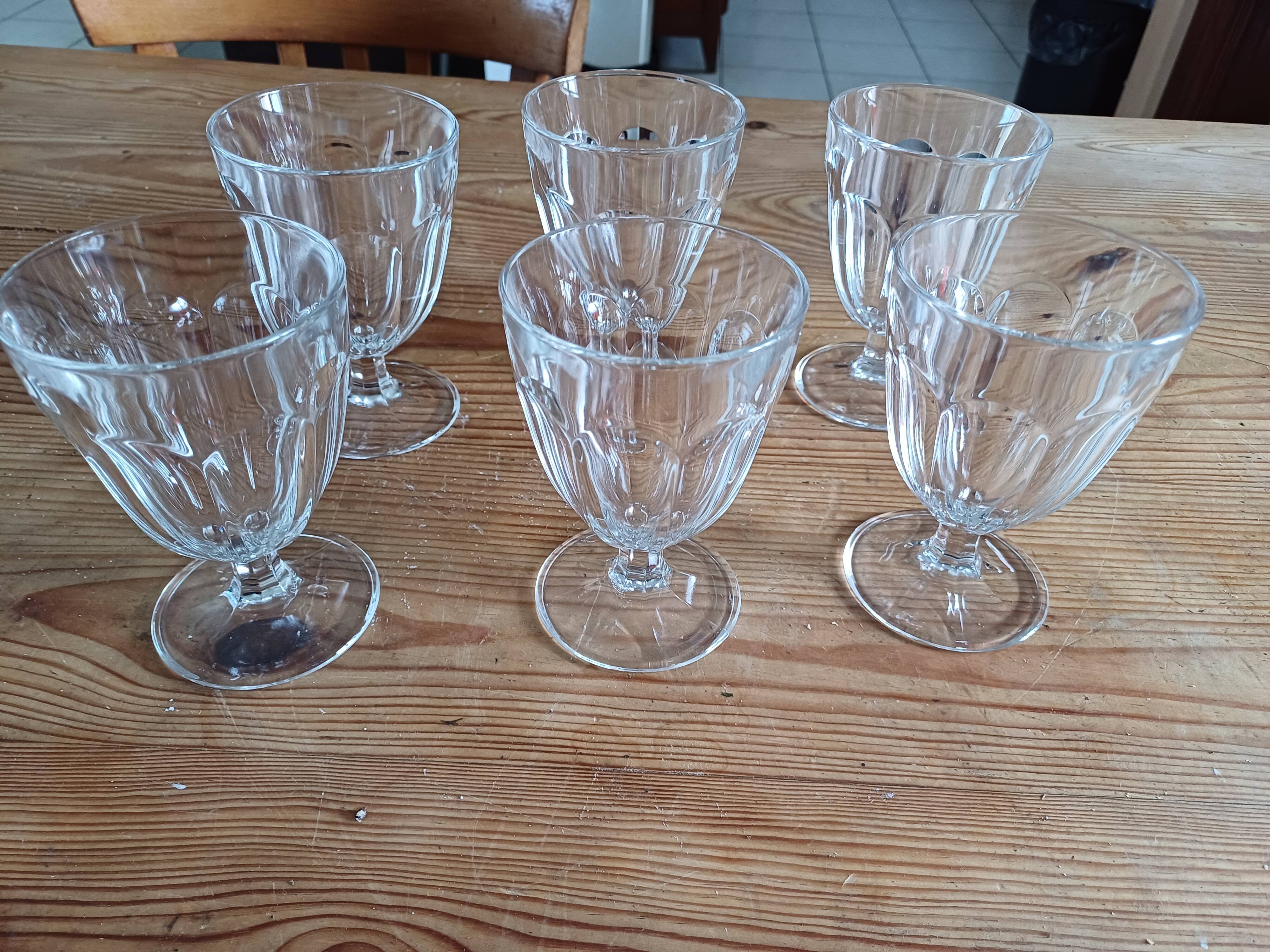 6 old glasses