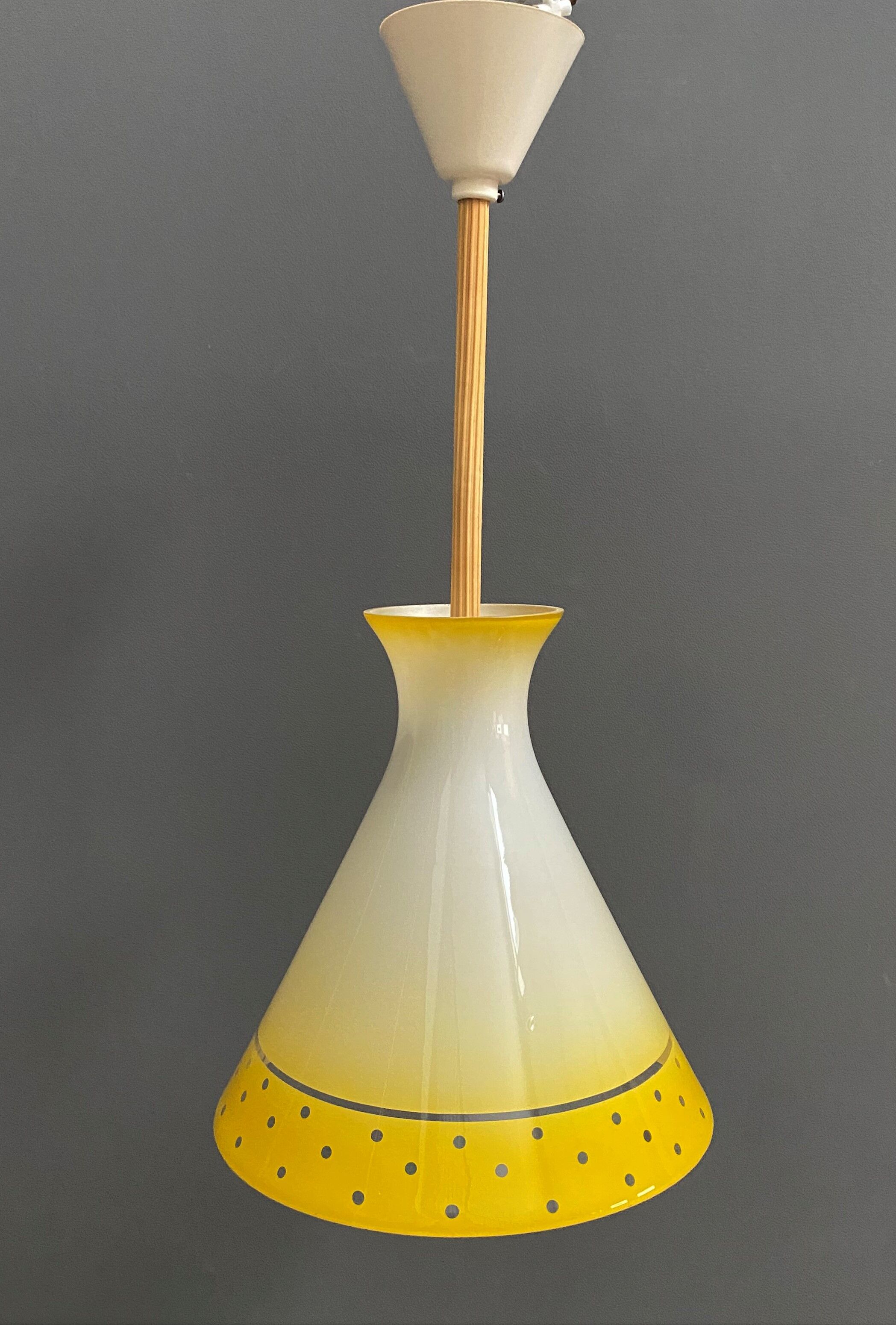Yellow Glass pendant lamp 1960s