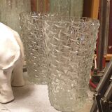 Pair of vintage diamond tip vases