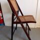 Chaise pliable vintage rotin