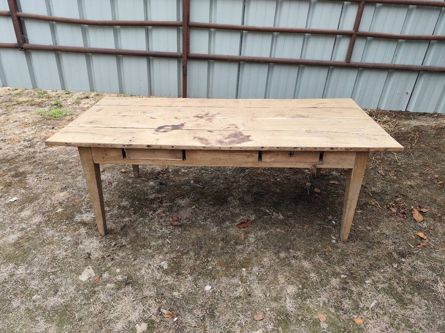 200 cm Solid oak farmhouse table