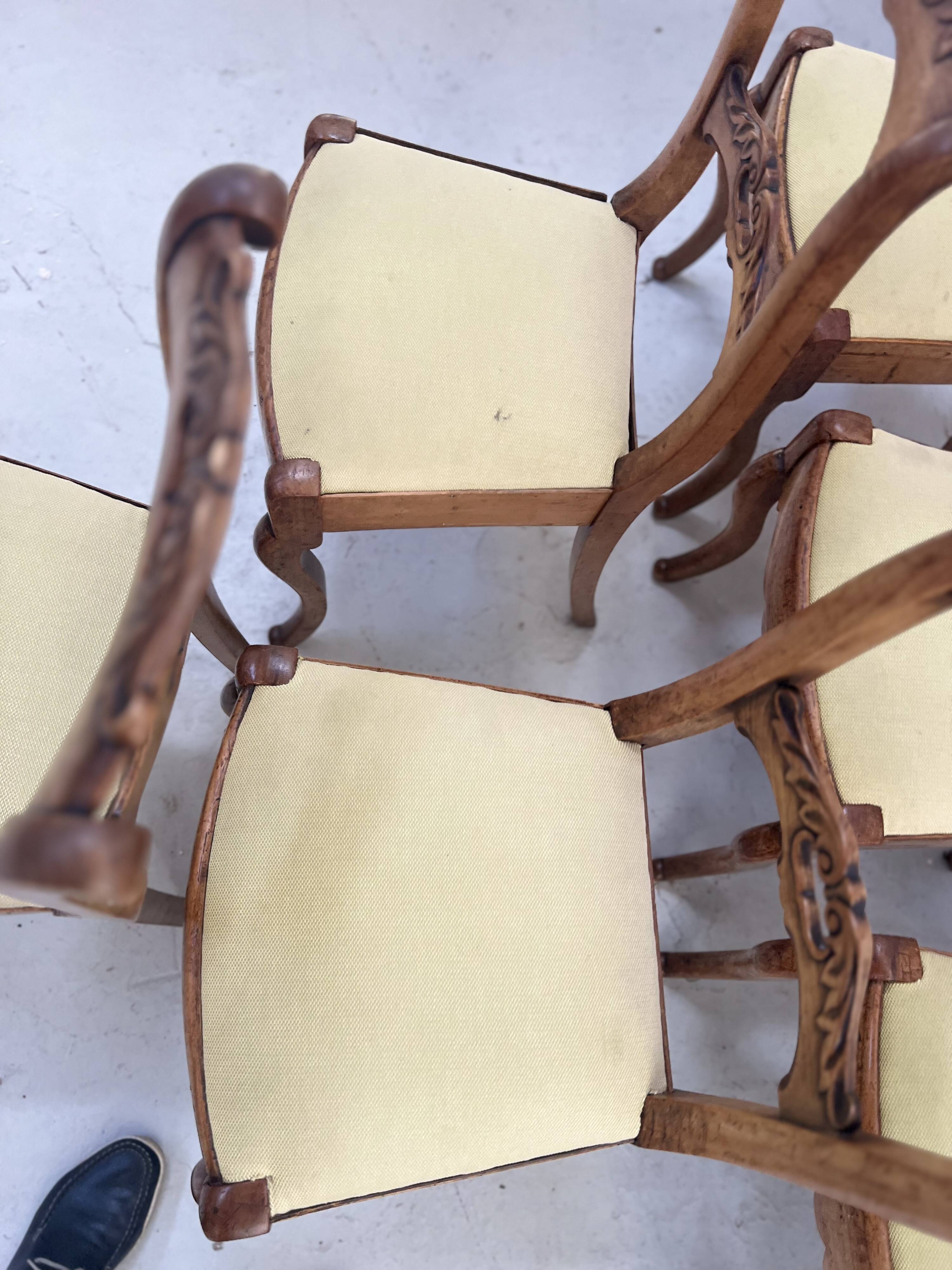 Set of six Louis Philippe style chairs in cherry wood, 19th century