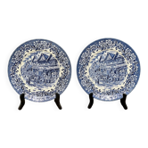 Pair of Royal Tudor Ware plates. England,