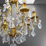 Lustrous Gold Bronze & Bohemian Crystal with Six Lights Louis XV * Lucien GAU