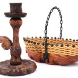 Bougeoir en bois, années 70