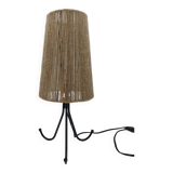 Vintage tripod lamp with rope shade