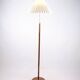 Lampadaire - Teck - Abat-jour plissé - Design danois - Années 1960