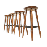 Set of four bar stools made in the 1970s