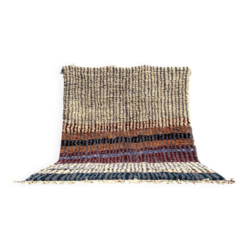 Tapis berbère marocain vintage à rayures multicolores – 332 x 244 cm