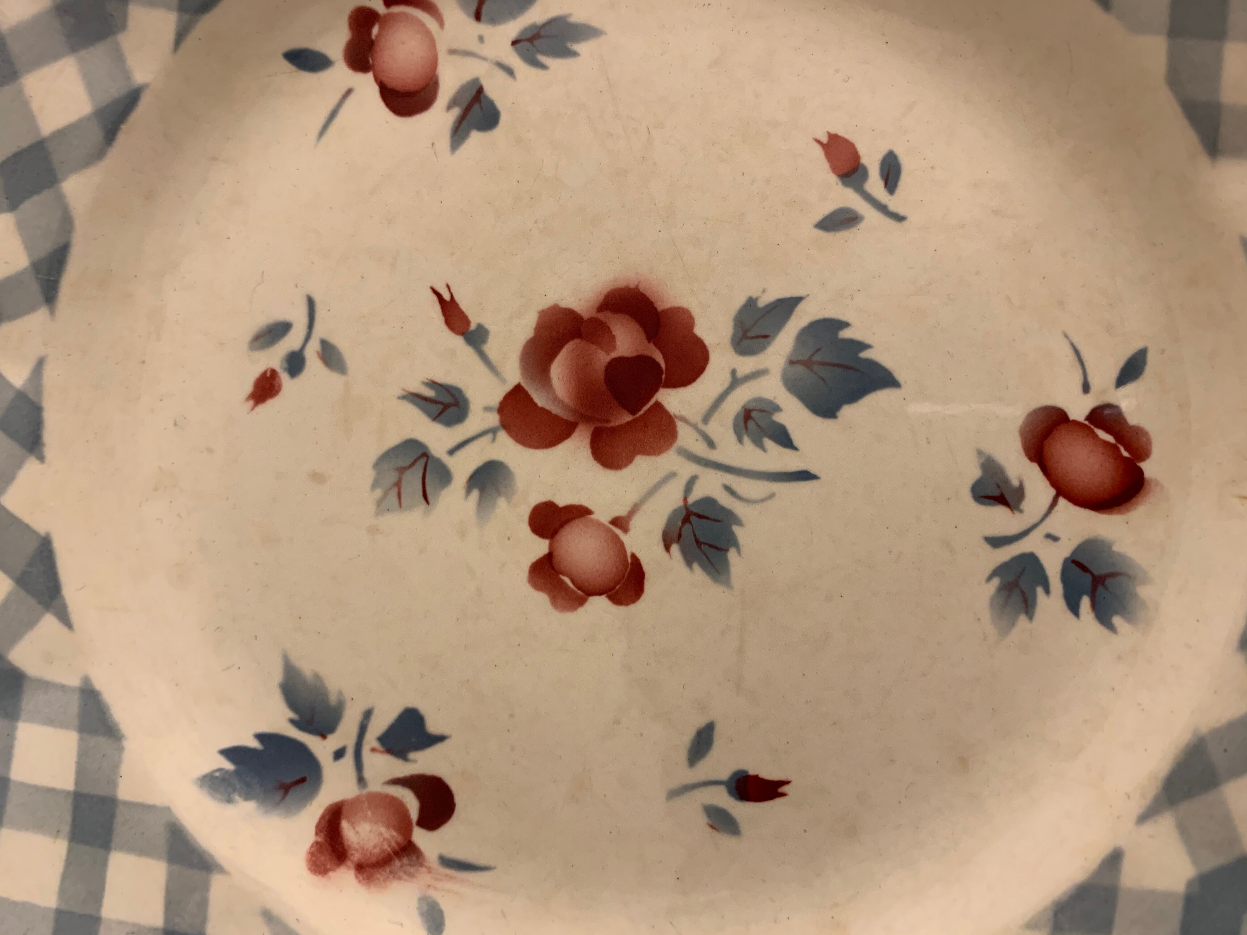 6 dessert plates made of old earthenware Digoin Sarreguemines model Bastia art deco