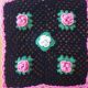 Set of 2 placemats in relief flowers crocheted vintage 70's hands