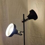 Floor lamp with 3 chrome and black spotlights dlg Cosack and Hustadt leuchten
