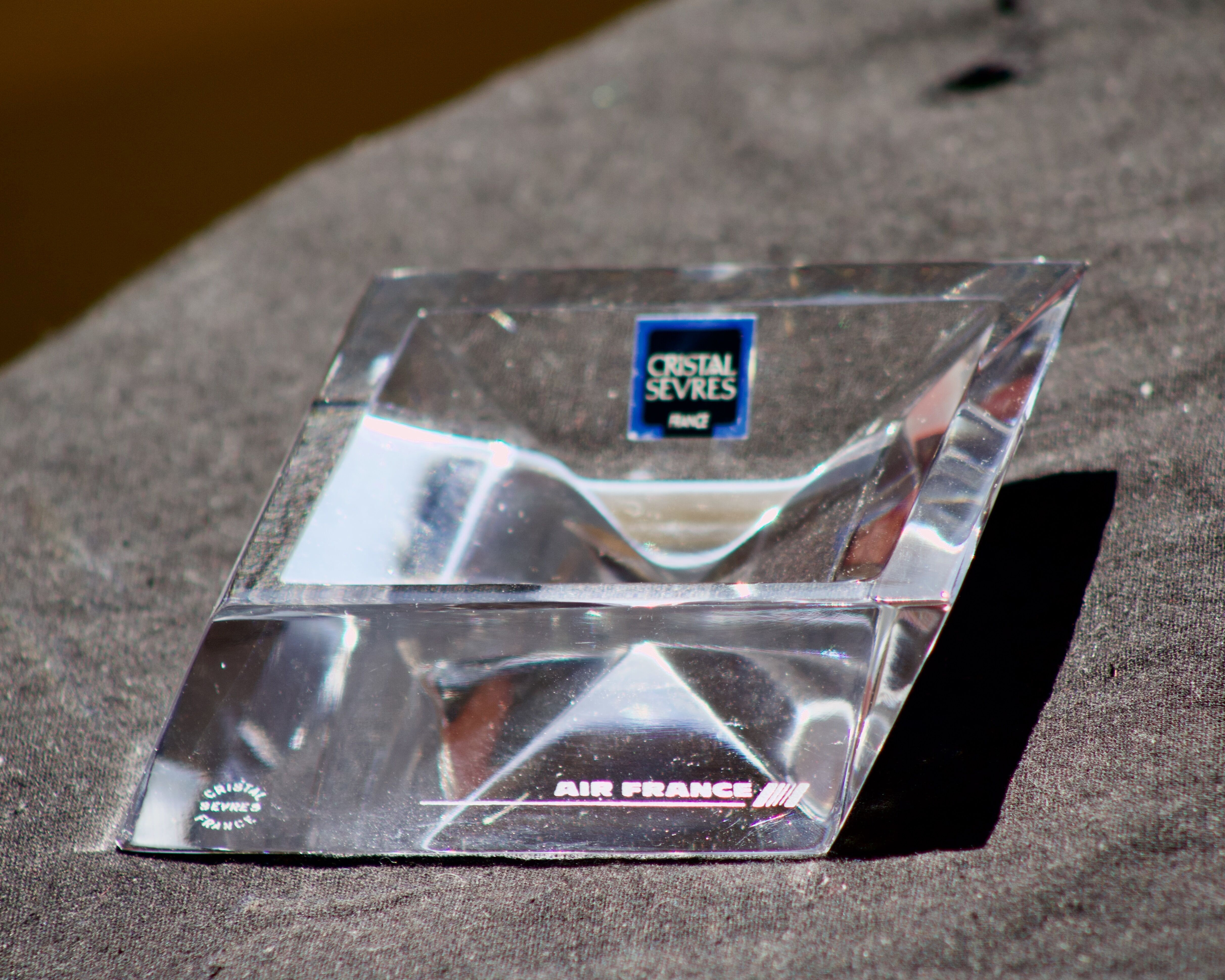 Ancient sevre crystal ashtray Air France 1970