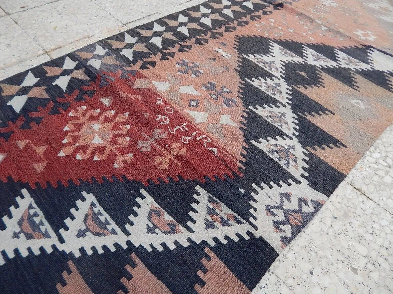 Vintage Turkish hallway rug 86x357 cm
