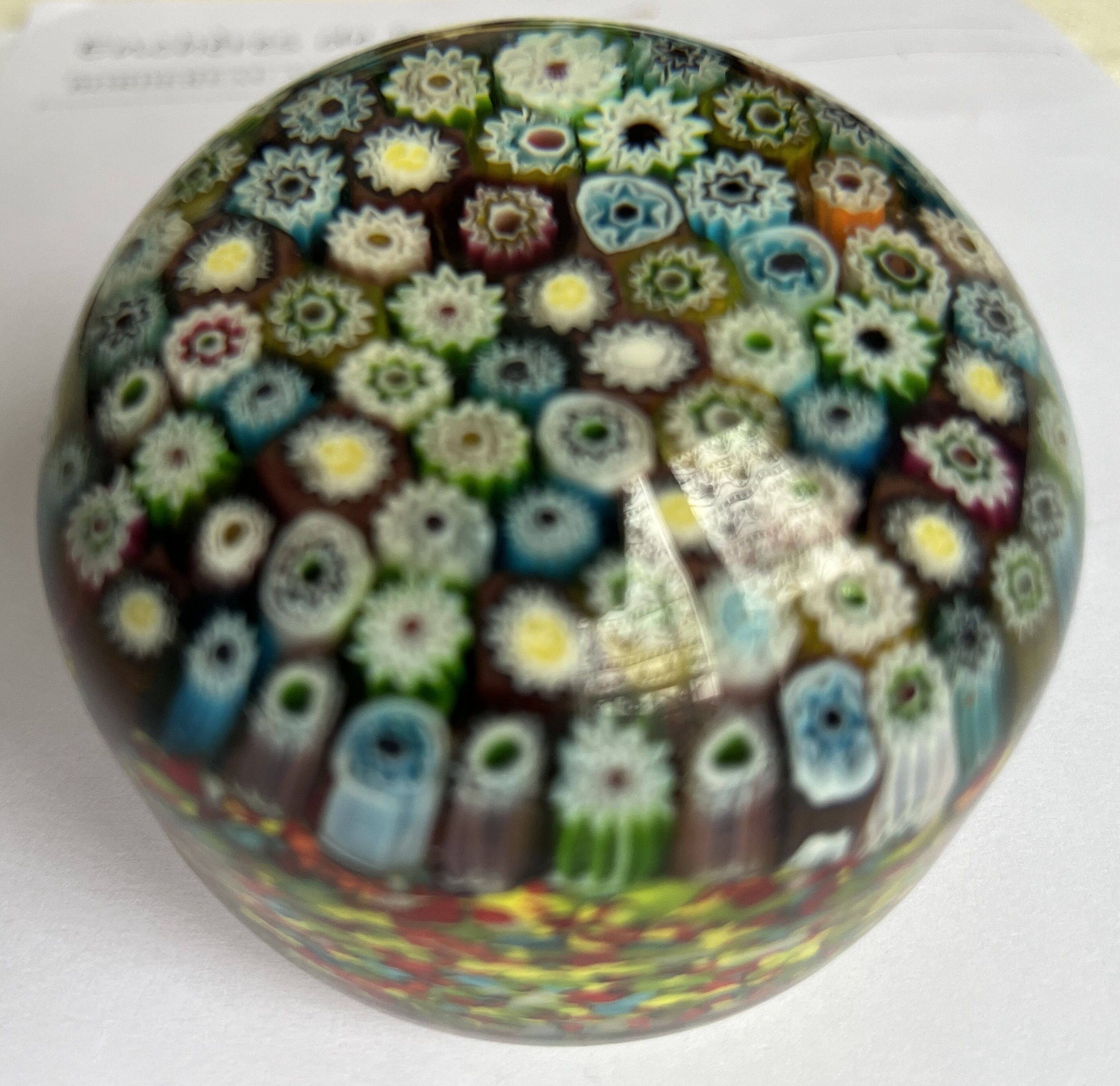 Millefiori paper press ball