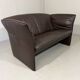 Christophe Giraud brown leather sofa Indy, Jori Belgium 1990’s