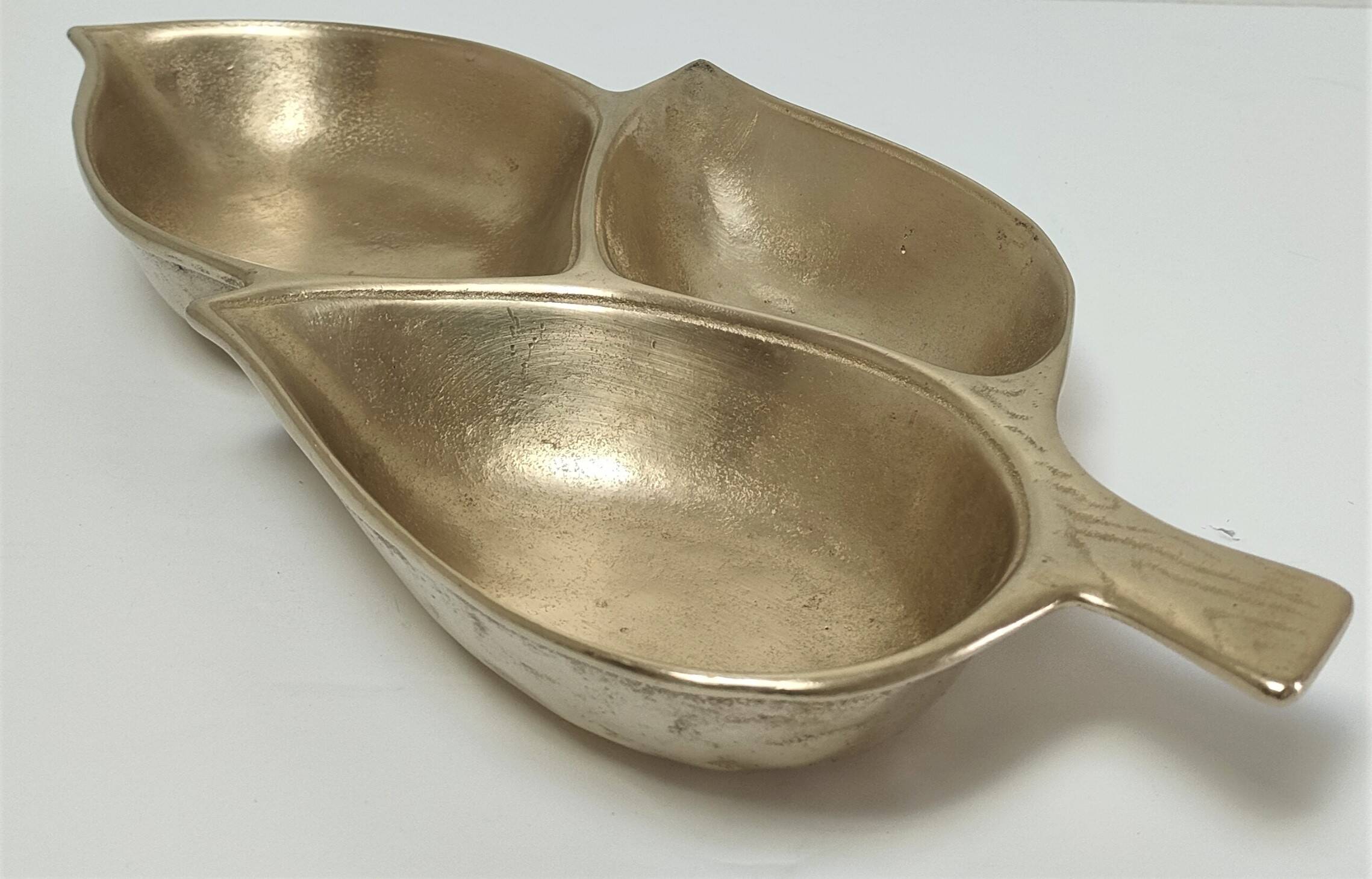 large tree leaf pocket emptier solid brass