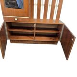 Porte-manteau vintage sur pied avec miroir et armoire