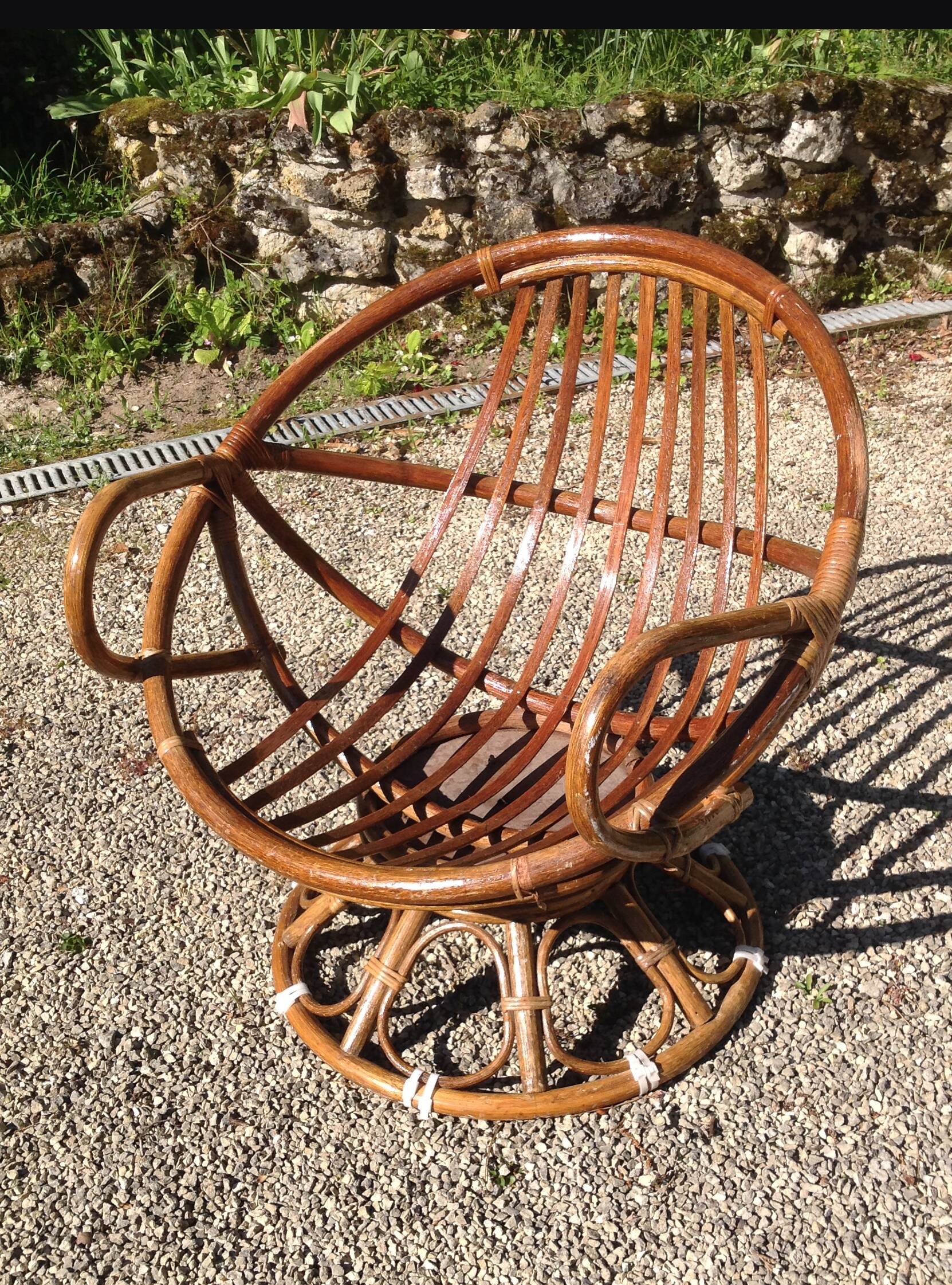 Large rattan armchair Ernest