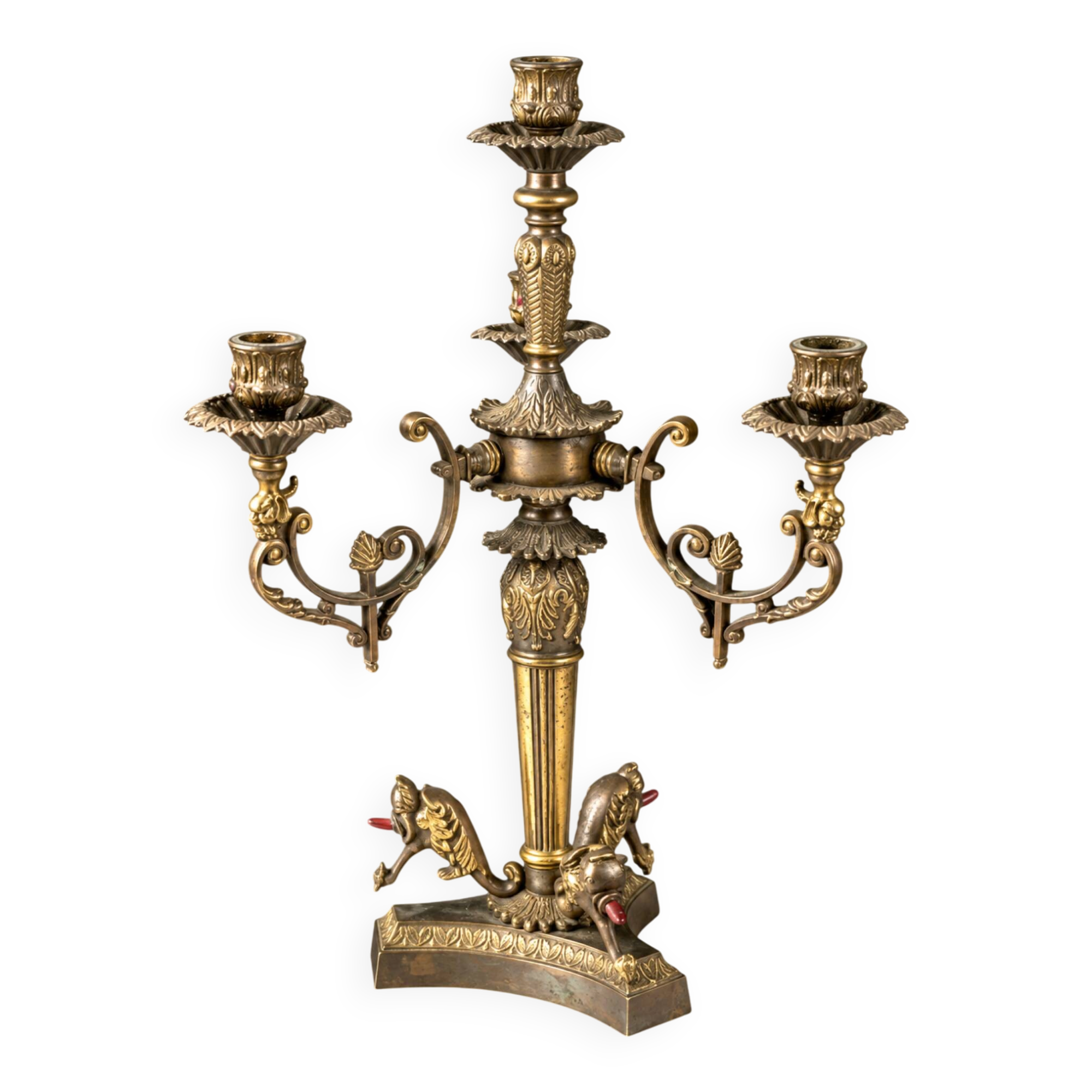 Antique candelabrum with 4 lights – 19th century neo-Renaissance style