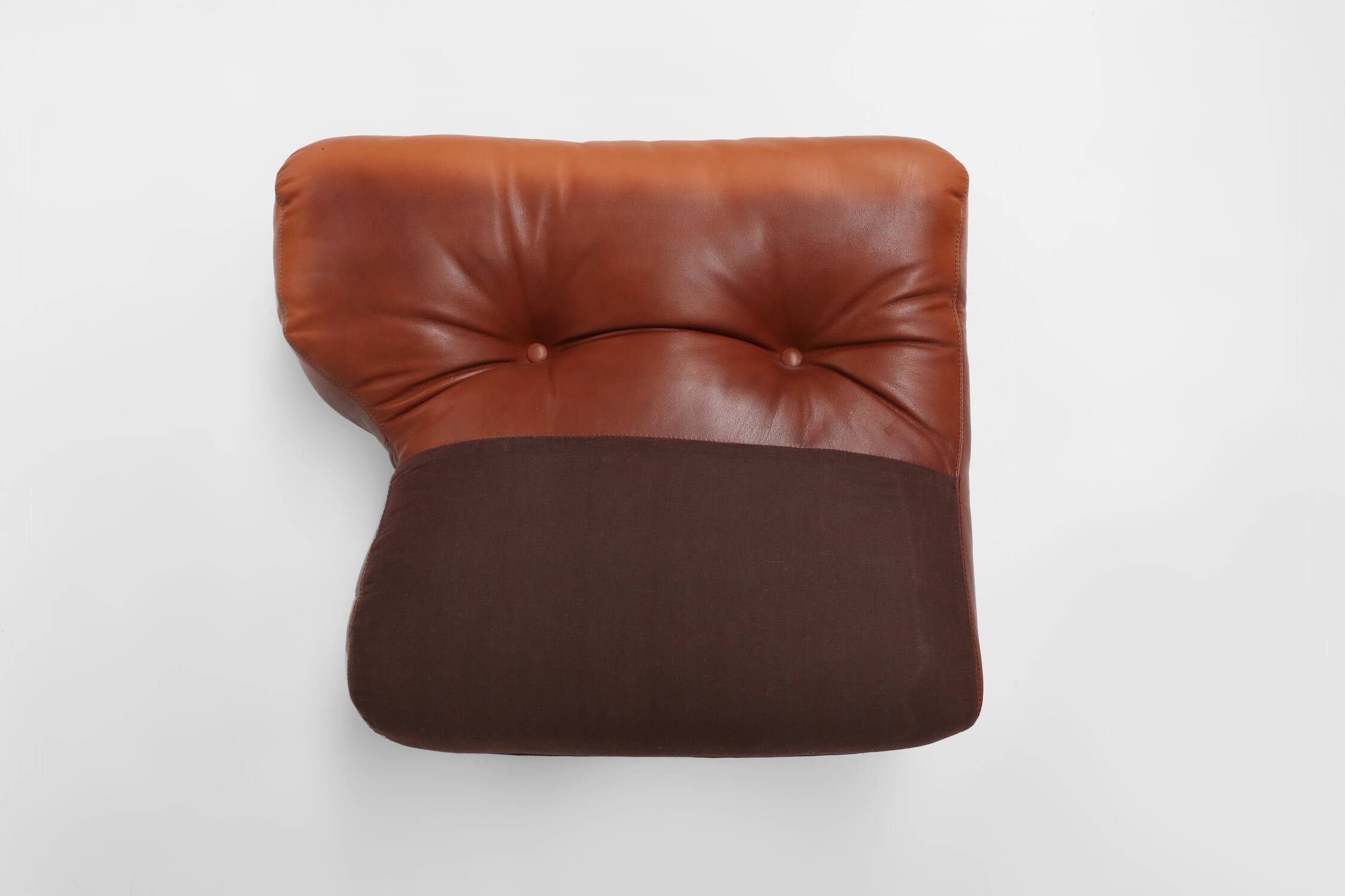 Brown leather 3-seater sofa Coronado by Tobia Scarpa for B&B Italia, Italy ca. 1960