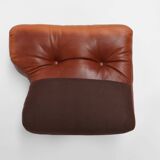 Brown leather 3-seater sofa Coronado by Tobia Scarpa for B&B Italia, Italy ca. 1960