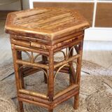 Bamboo and rattan pedestal table